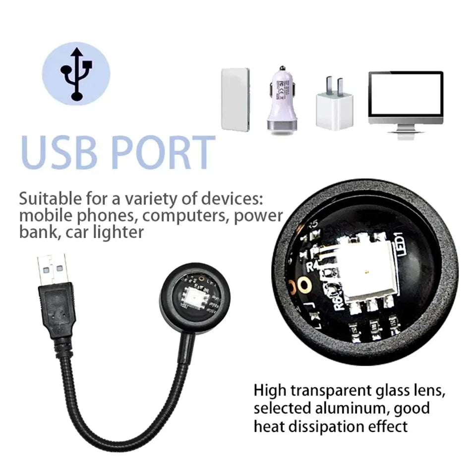 USB Sunset Light Projector Rainbow Neon NightLights 7 Colors LED Projector with 360° Rotation for Taking Photos Room Wall Decor