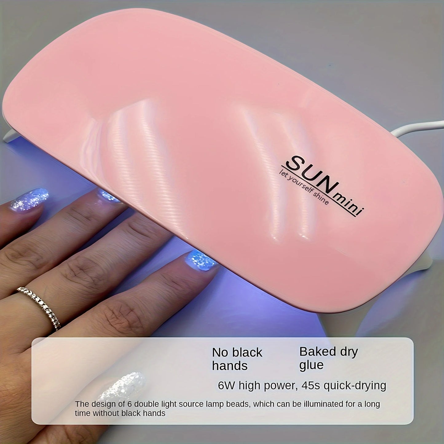 Mini Nail Polish Glue Drying Baking Lamp USB Interface Folding Mouse Lamp Small Nail Lamp