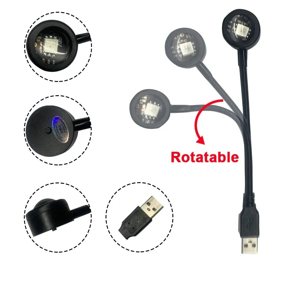 USB Sunset Light Projector Rainbow Neon NightLights 7 Colors LED Projector with 360° Rotation for Taking Photos Room Wall Decor