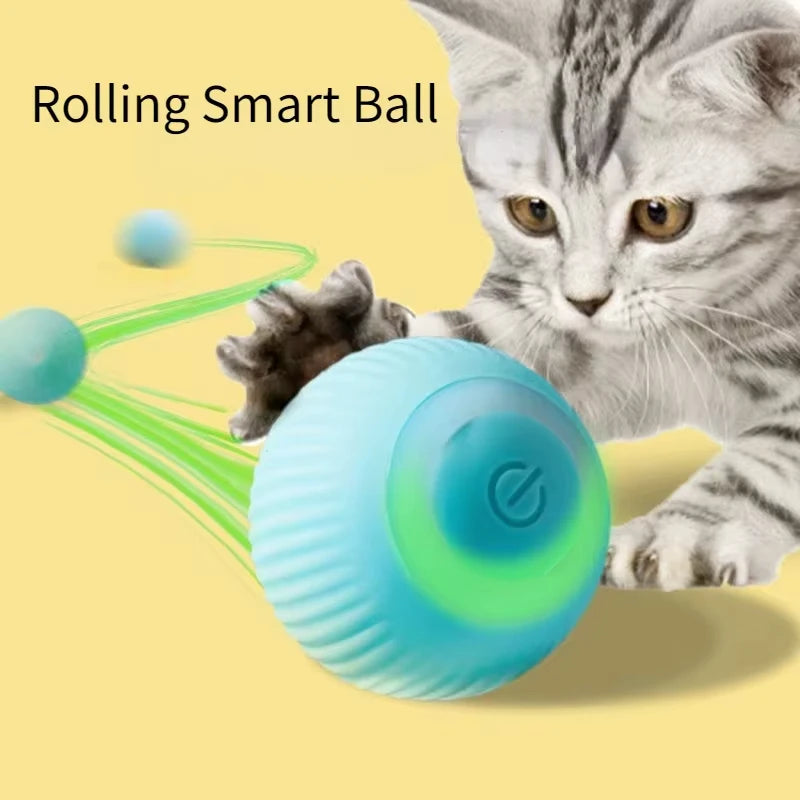 Pet Interactive Ball Smart Cat Dog Toys Cat Toy Indoor Automatic Rolling Magic Ball Cat Electronic Toy Training Self-moving Game