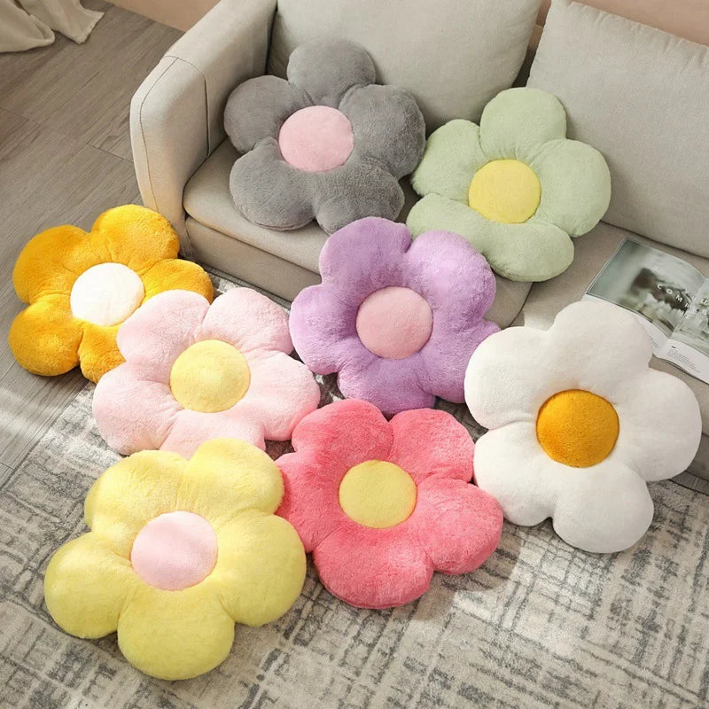 Cushion Flower Circular Shape Cloth With Soft Nap Office Classroom Chair Cushion Couch Pillow Bedroom Floor Winter Thick Cushion